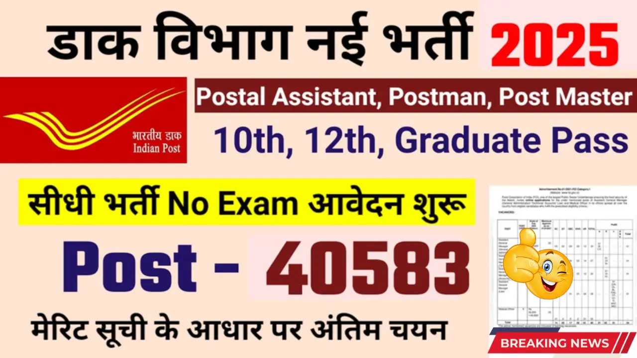 Post Office Recruitment 2025 – Apply Now for New Vacancies in Dak Vibhag